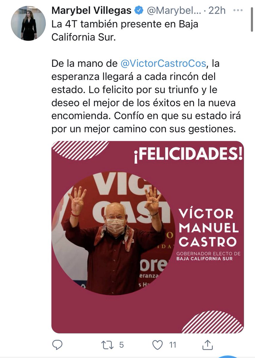 <a href="/MarybelVillegas/">Marybel Villegas Canché</a> no veo que felicites a <a href="/MaraLezama/">Mara Lezama</a> y su abrumador triunfo en Cancún; a poco sigue el resentimiento a flor de piel ???