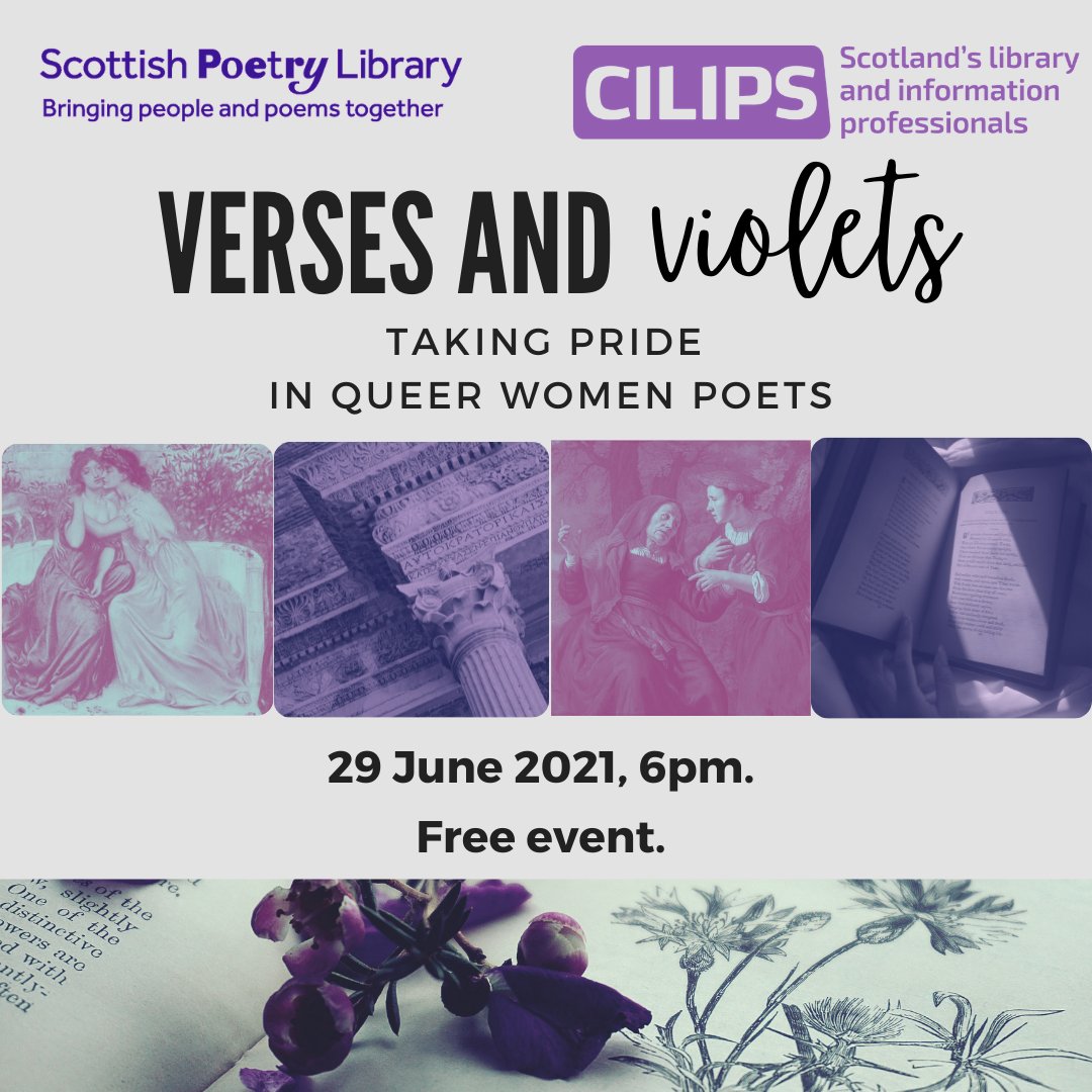 ByLeavesWeLive's tweet photo. Join Kirsten MacQuarrie and Toni Velikova for Verses and Violets (Tuesday 29 June, 6pm, a free and online event), an inclusive, informal conversation about queer pasts, presents and futures, as well as tales of women who exist between the lines. #Pride2021
https://t.co/IVxHoNEv4E https://t.co/CpiXm25lFQ