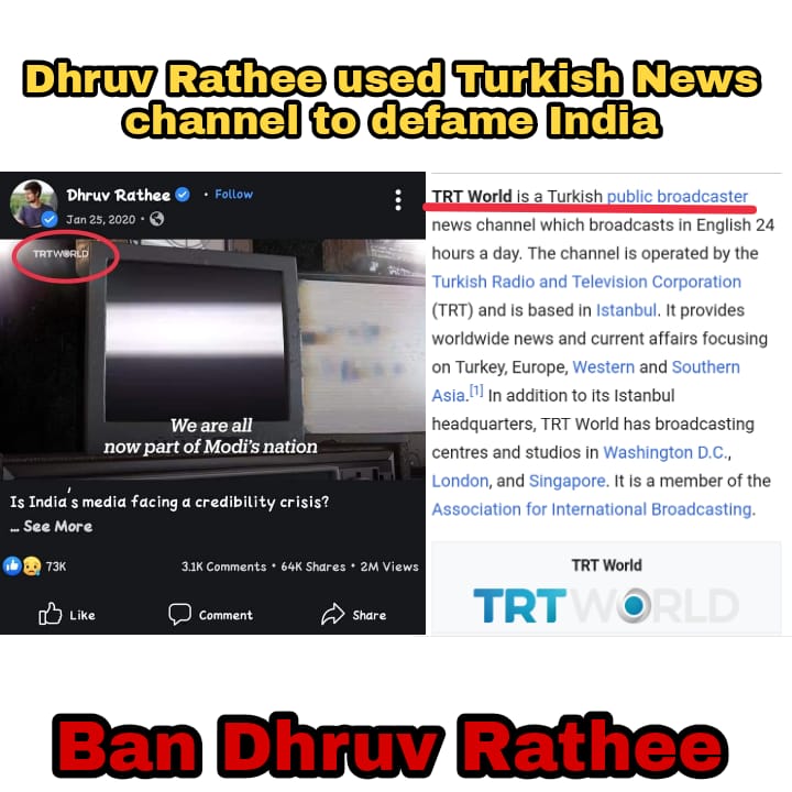 shallakaul's tweet photo. Always against the Nation 
BAN DHRUV RATHEE https://t.co/IZkZYPQtAV