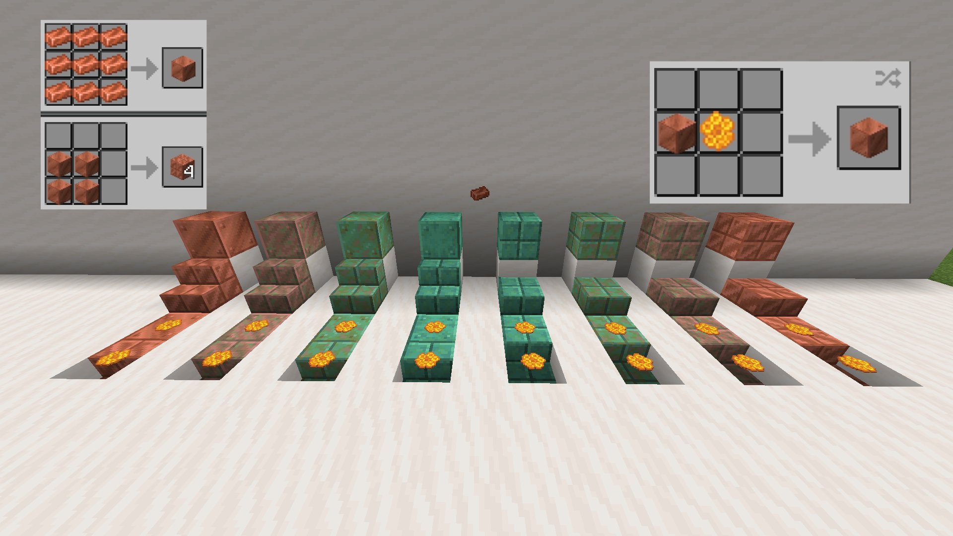 Minecraft Portal 🎄🇧🇷 on X: #6 Minérios, blocos, lajes e escadas de  cobre (Possuem versões enceradas pelo favo de mel)   / X