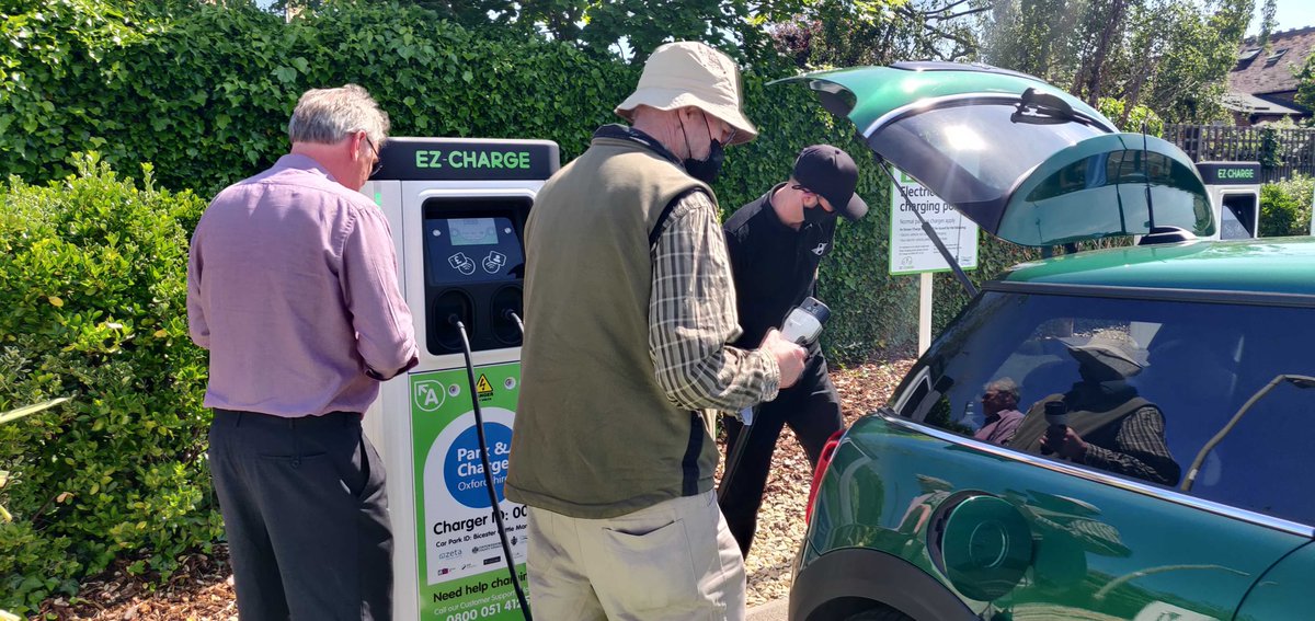 Have you ever wondered what it's like to charge an #electricvehicle? What about drive one? 

Well, until 6pm today you can do BOTH in Bicester's Cattle Market car park, where the Park and Charge team, with help from <a href="/GoGreenAutos/">Matt West</a> and <a href="/NorthOxfordMINI/">North Oxford MINI</a>,  will show you the ropes!