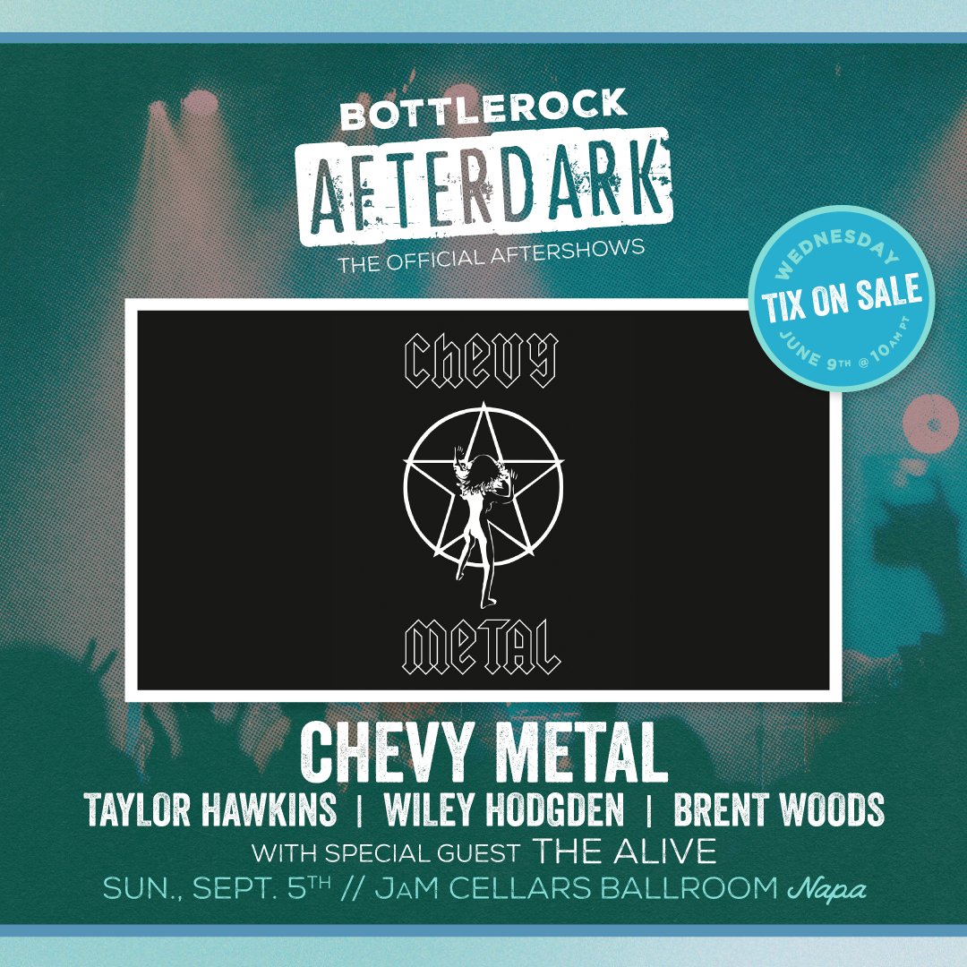 Chevy Metal (@chevymetalrocks) on Twitter photo #Bottlerock let's keep the party going! We're playing <a href="/JaMBallroom/">JaM Cellars Ballroom</a> Sept. 5th with #TheAlive!! Tickets on sale tomorrow at 10am PT!!
smarturl.it/ChevyMetalNapa #Bottlerock let's keep the party going! We're playing <a href="/JaMBallroom/">JaM Cellars Ballroom</a> Sept. 5th with #TheAlive!! Tickets on sale tomorrow at 10am PT!!
smarturl.it/ChevyMetalNapa