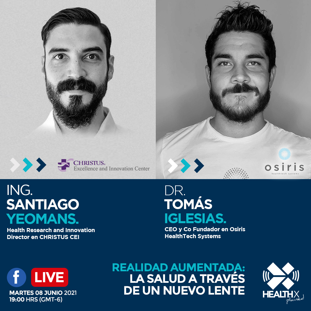 𝗠𝗮𝗿𝘁𝗲𝘀 𝟬𝟴 𝗱𝗲 𝗷𝘂𝗻𝗶𝗼 𝗮 𝗹𝗮𝘀 𝟭𝟵:𝟬𝟬𝗵𝗿𝘀 en punto en #FacebookLive y #YouTubeLive de HealthX

#HealthTech #healthtechnology #Dermapp #DocTour #Doctu #GoFarma #HCEreview #Medpacom #Medimonth #MiDoc #NutriADN #OMI #OsirisHTS #Prescrypto #Saftu #Steeches #Christus