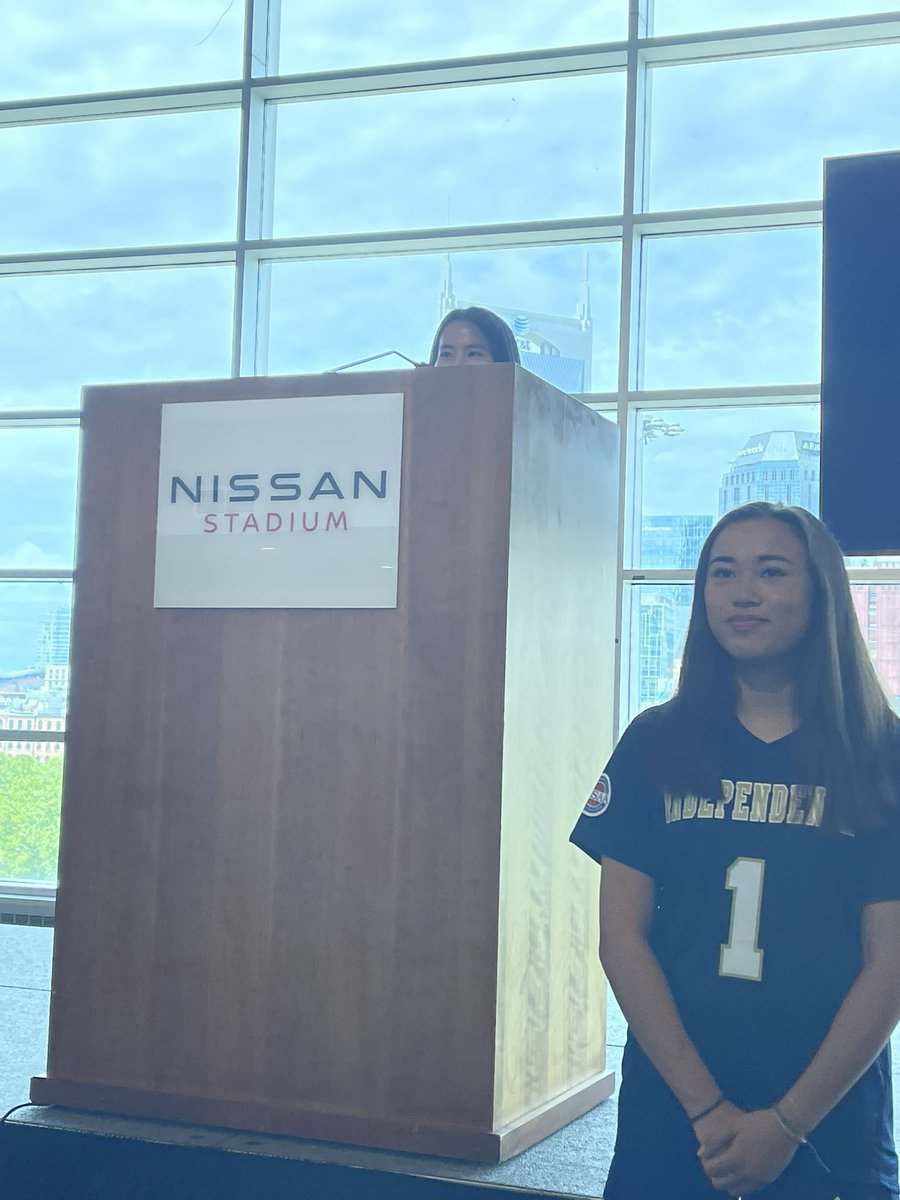 wcsCCTE's tweet photo. #OTL member Tia Atkinson of Page High @wcsPHSkh @wcsPHSathletics @wcsPHStf speaking at the @Titans presser today! #CTE #GearUp https://t.co/i92goGMmQh
