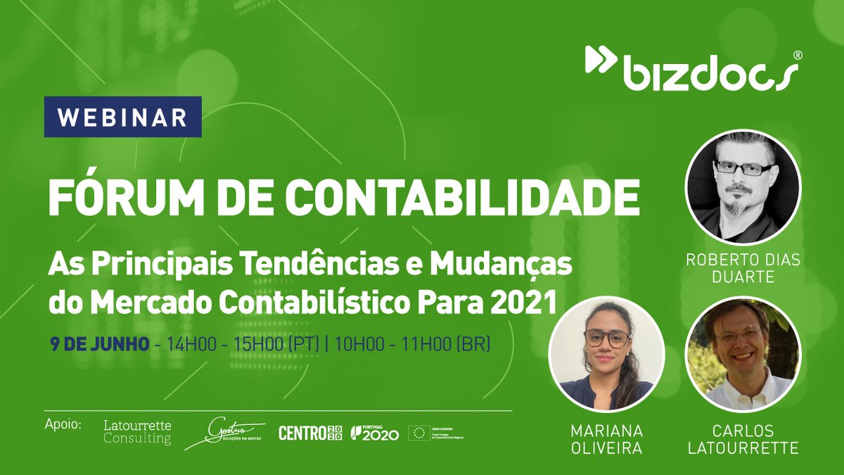 BizdocsCS's tweet photo. WEBINAR - As Principais Tendências e Mudanças do Mercado Contabilístico Para 2021
Dia 09/06 às 14H (PT) ou 10H (BR) https://t.co/YSivorvESv