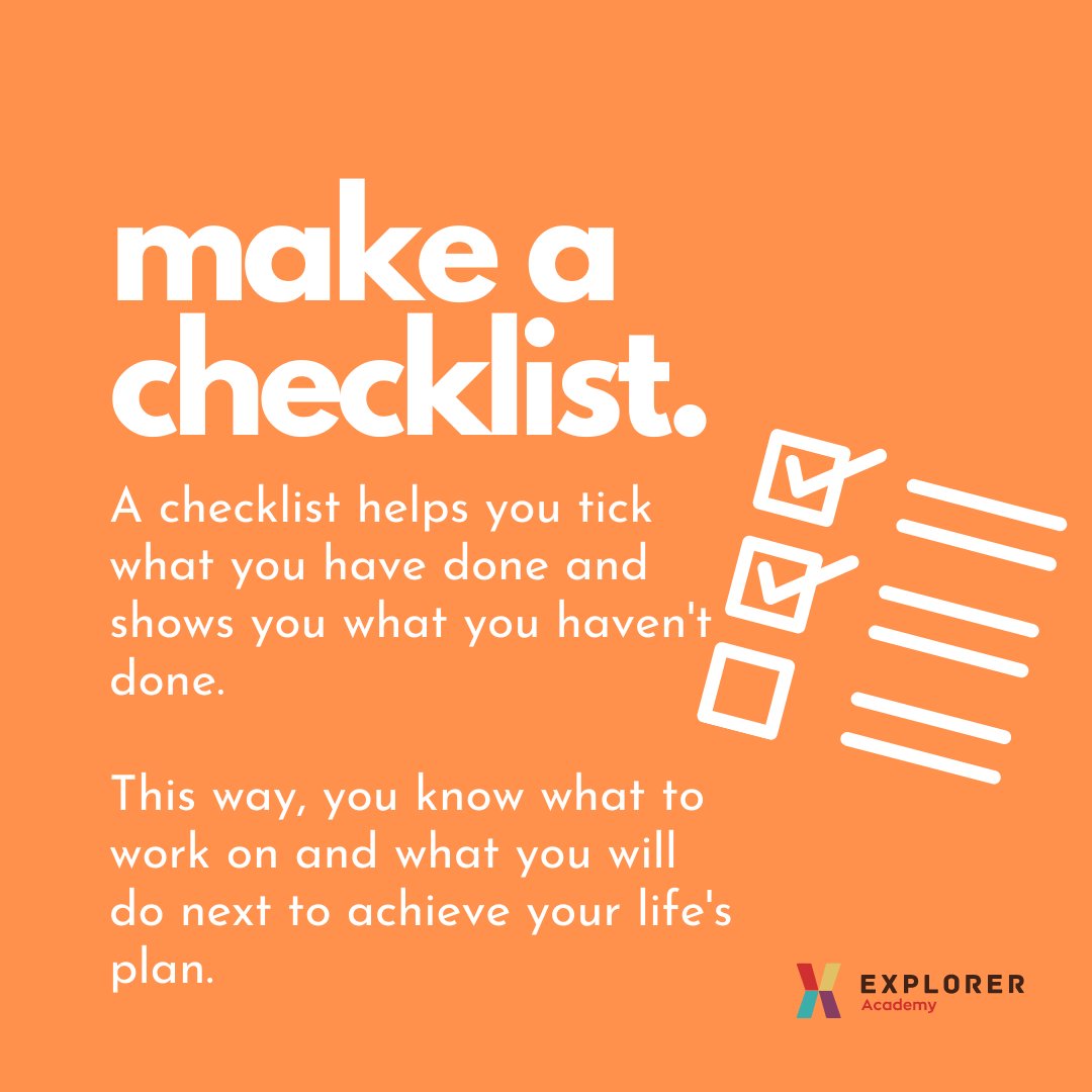 Life hack 3! Make a checklist.