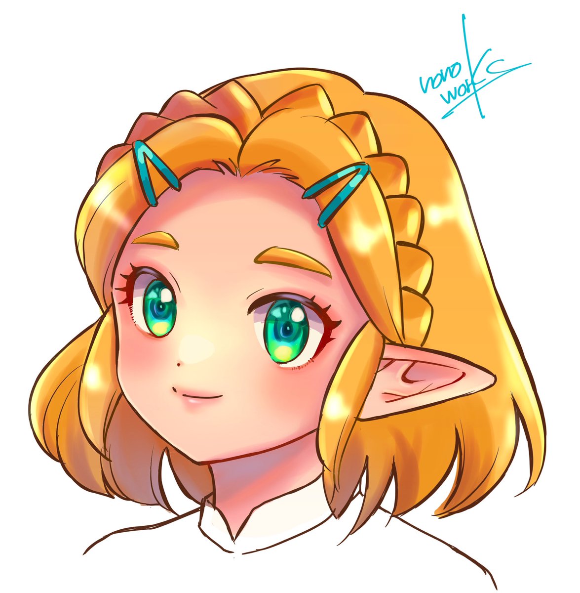 princess zelda 1girl pointy ears solo smile hair ornament blonde hair hairclip  illustration images