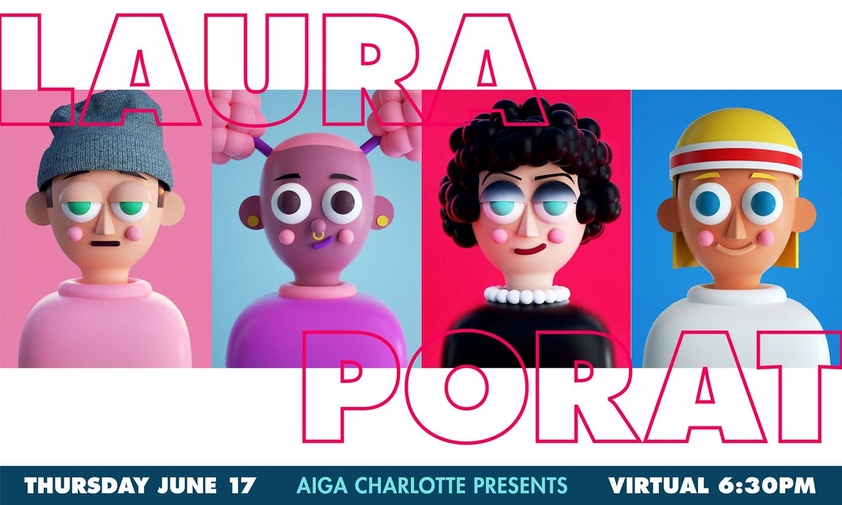 L is for @lauraporat! 

This Los Angeles-based Motion Designer is speaking Thursday, June 17th for FREE via ZOOM and you don't want to miss it! Register now! charlotte.aiga.org/event/laura-po…