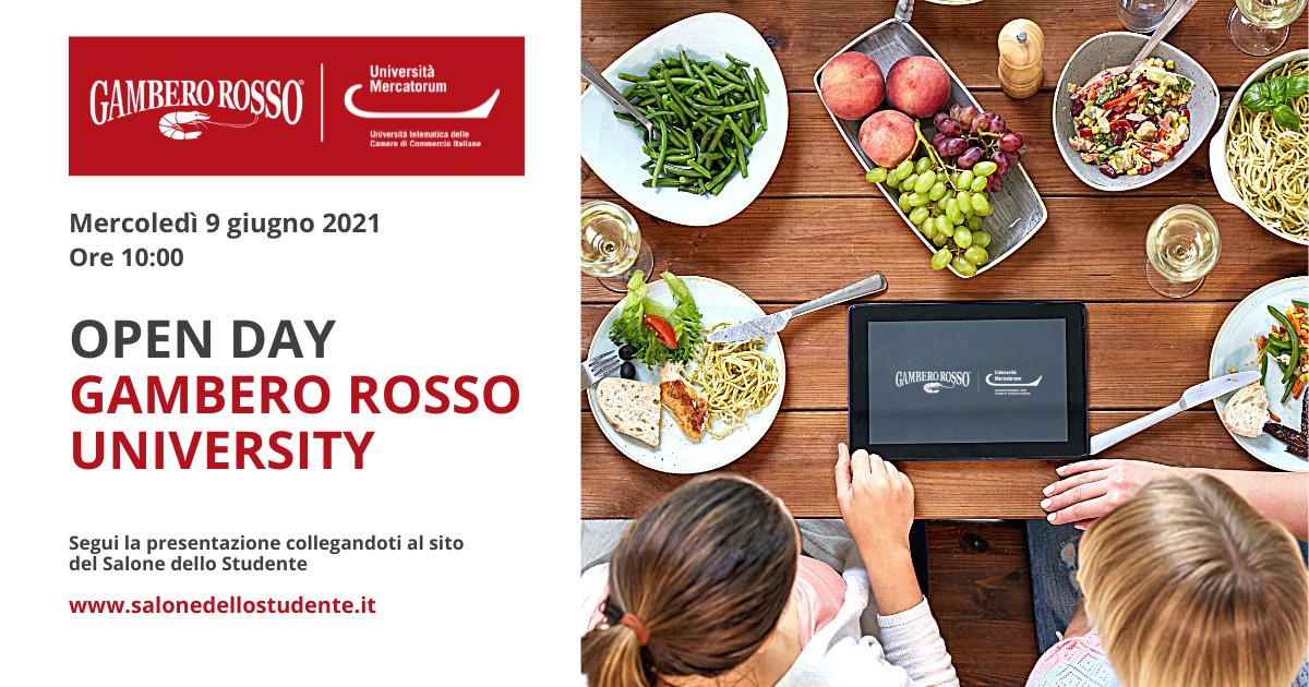 Vuoi scoprire l'offerta formativa della #GamberoRossoUniversity?
Iscriviti al Virtual Open Day di mercoledì 9 giugno del <a href="/SaloneStudente/">SalonedelloStudente</a> 
Scopri il programma dell'evento e partecipa online  ⬇
salonedellostudente.it/open-day-gambe…