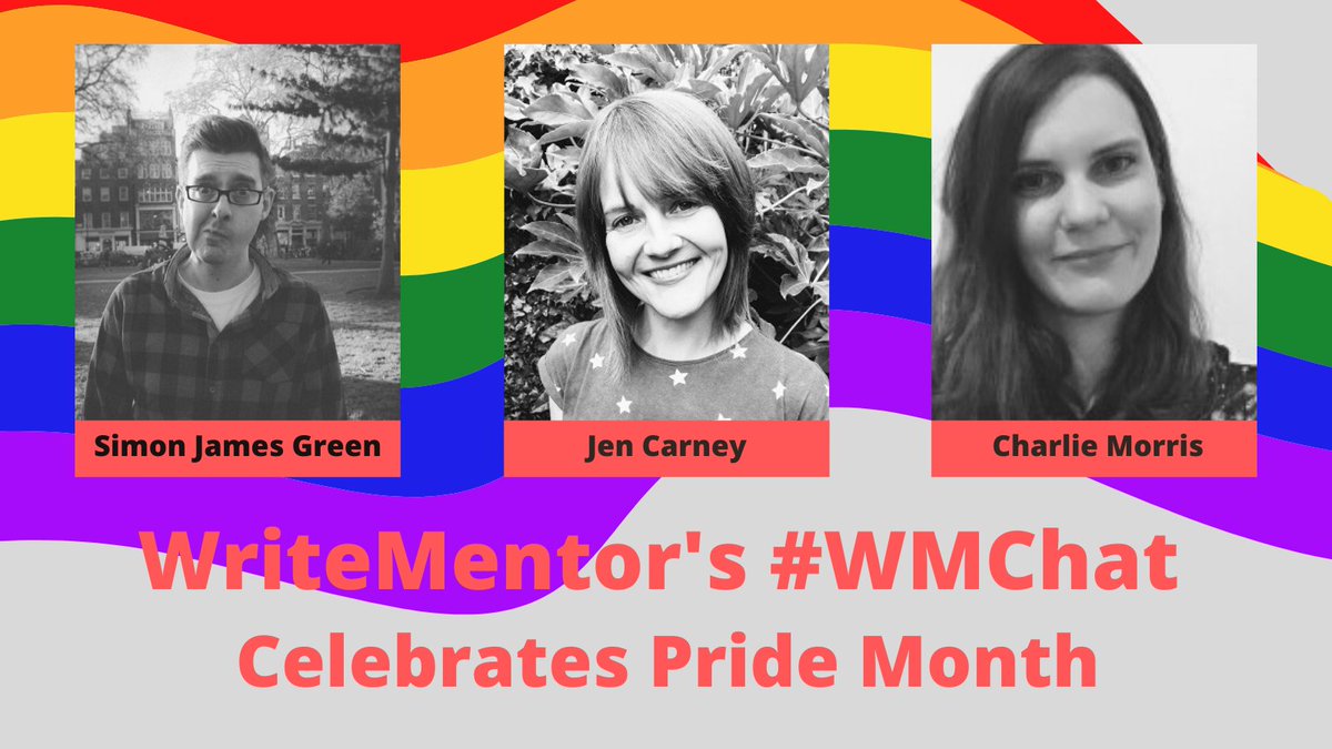 writementor's tweet photo. Celebrate #PrideMonth with WriteMentor by joining us for #WMChat with children's authors @simonjamesgreen &amp; @jennycarney and  @MacmillanKidsUK Marketing Manager @charlieinabook. Thursday 24th June, 7pm-8pm on Twitter🌈 https://t.co/Ok3jkEuFCJ