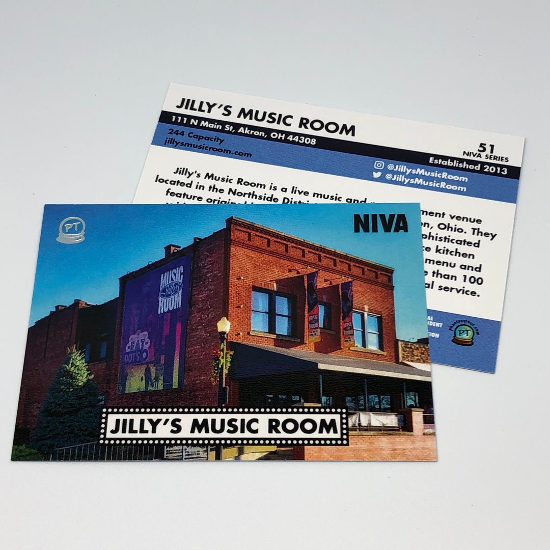 NIVA Venue Series Card #51
@JillysMusicRoom
📷: Thomas Skala
COLLECT THEM ALL: 
ptour.me/buy-pttc-niva-…
Proceeds support <a href="/NIVAssoc/">NIVA - National Independent Venue Association</a>

#NIVA #SaveOurStages #phantasycards #pttc #venueseries #tradingcards #cardcollector #venuecards #jamcards #rockcards #phantasytour <a href="/phantasytour/">Phantasy Tour</a>