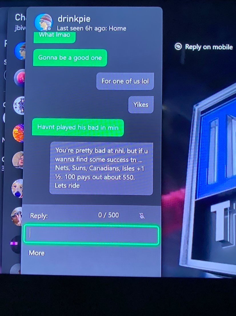 Homie smacked a dude in NHL 21 then sent him a +550 parlay 😂😂

It cashed. Legend. 

(via j3ffee/IG)