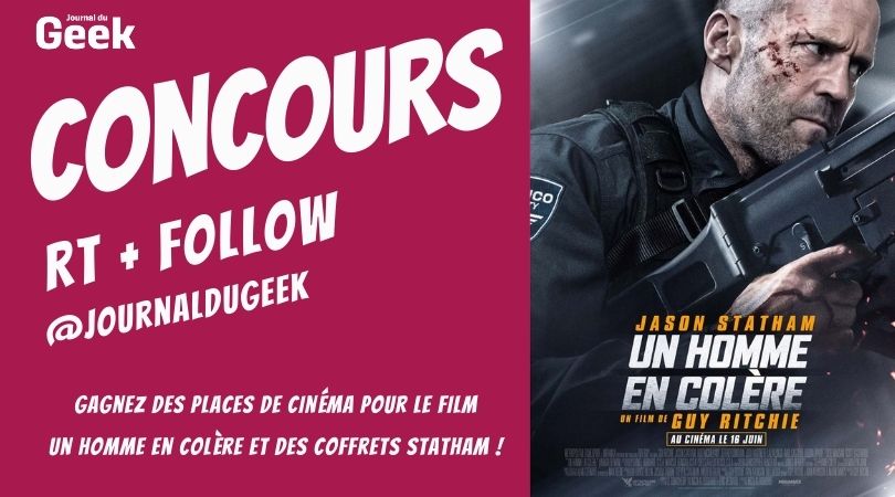 JournalDuGeek's tweet image. 🎁#CONCOURS#🎁
Tentez de gagner des places de cinéma afin de découvrir le film Un Homme en Colère avec Jason Statham qui sort au cinéma le 16 juin !
👉Pour participer : RT &amp;amp; Follow @journaldugeek
👍Découvrez la bande-annonce : swll.to/KoK3lU3
🍀Bonne chance à tous !