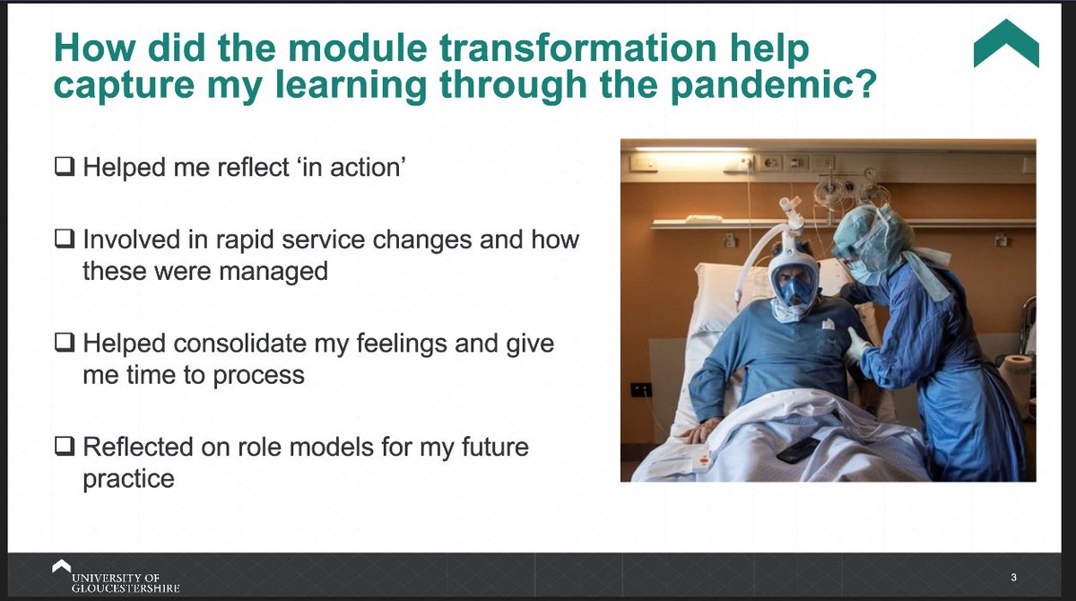 ADU_UoG's tweet photo. @LBerragan and students are reflecting on the experience of dealing with the demands of the pandemic #GlosLearn21 https://t.co/RZYYfUEysi