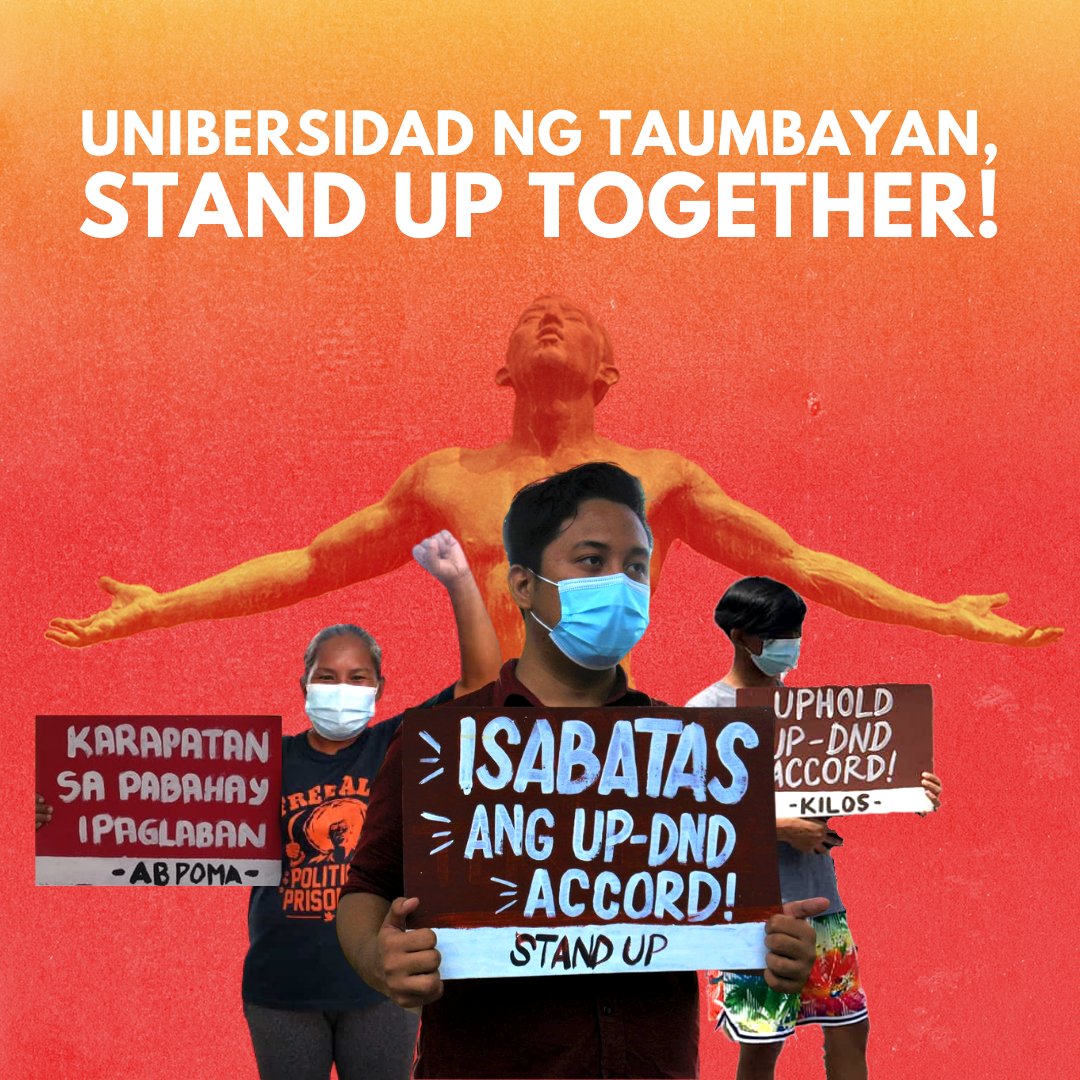 STANDwithAJAY's tweet photo. Saan man tayo bitbitin ng ating laban, ang pagsandig sa masa at pagsama sa kanilang pakikibaka ay nananatiling hakbang pasulong!

Ako si AJAY LAGRIMAS. At ako ang inyong susunod na USC Community Rights and Welfare Councilor.

#DefendUP
#AJAwithAJAY
#LagriMASmatapang https://t.co/MrBWTSbtlc