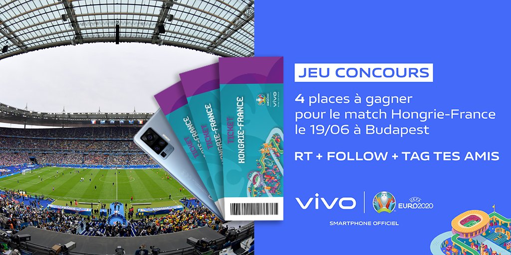 vivomobile_fr's tweet image. Comme promis, on vous régale😏
On fait gagner 4 places pour le match Hongrie 🇭🇺 - France 🇫🇷 à Budapest. 
T'as envie de voir l'attaque de feu de la France ? 
▶️RT + Follow @vivomobile_fr
▶️tag la personne que tu voudrais emmener si tu gagnes 

TAS le 10/06, 2*2 tickets à gagner