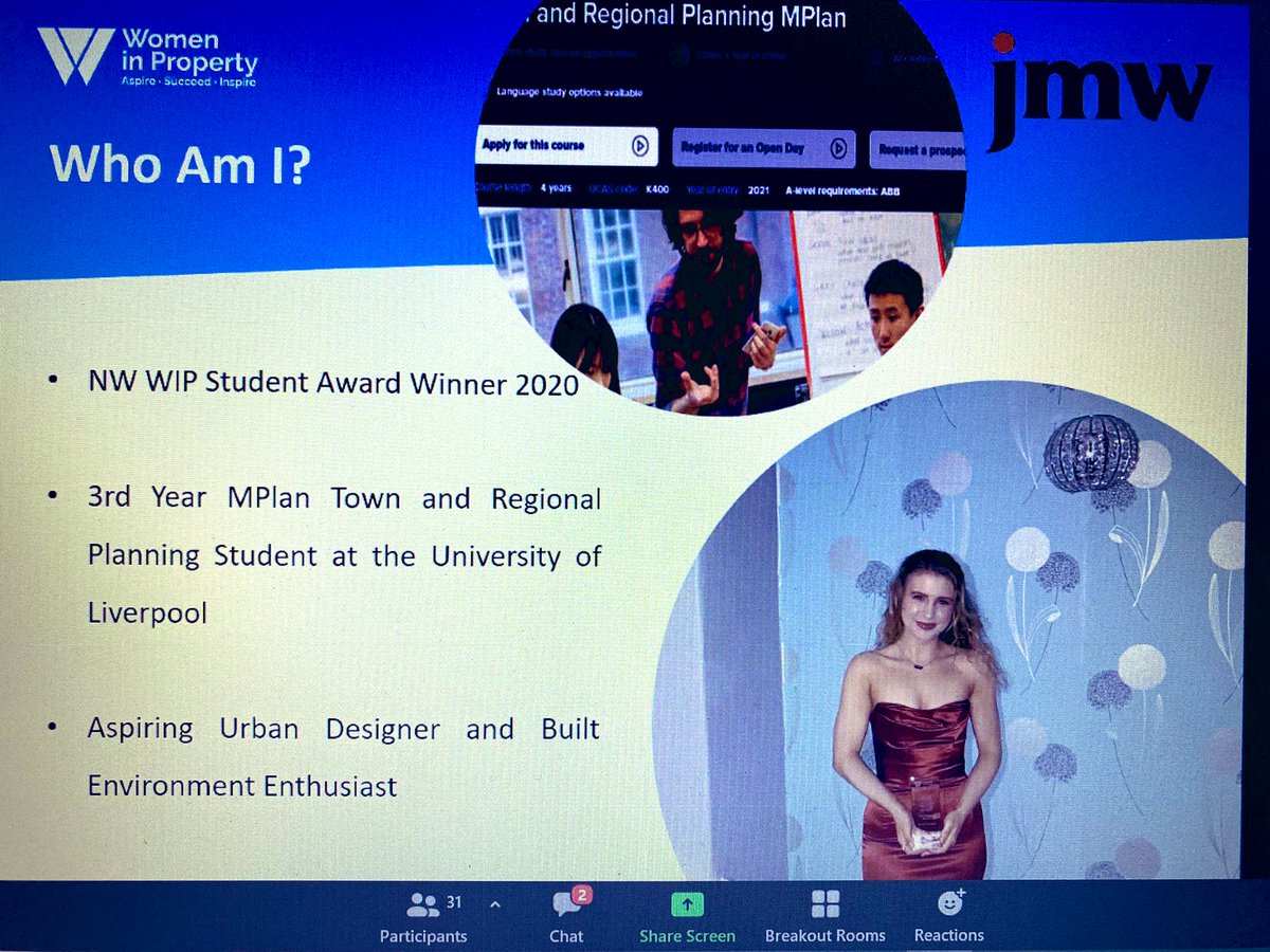 Thank you to @katie_mcmanus97 and <a href="/eleanorogilvie1/">Eleanor Frith</a> for the introductions to today’s awards.  And now onto our 2020 North West Women in Property winner <a href="/emily_bates11/">Emily Bates</a> <a href="/WiPawards1/">@WiPawards</a>