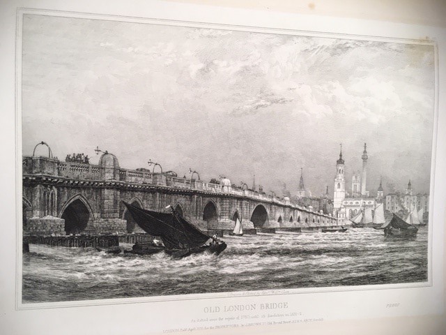 ICELibrary's tweet photo. Views of Old and New London Bridge by E W Cooke,  1833 showing how precarious it was to navigate compared with the new 5 arch bridge designed by John Rennie but constructed by his son Sir John. #JohnRennie2021 https://t.co/ju2q01WggF