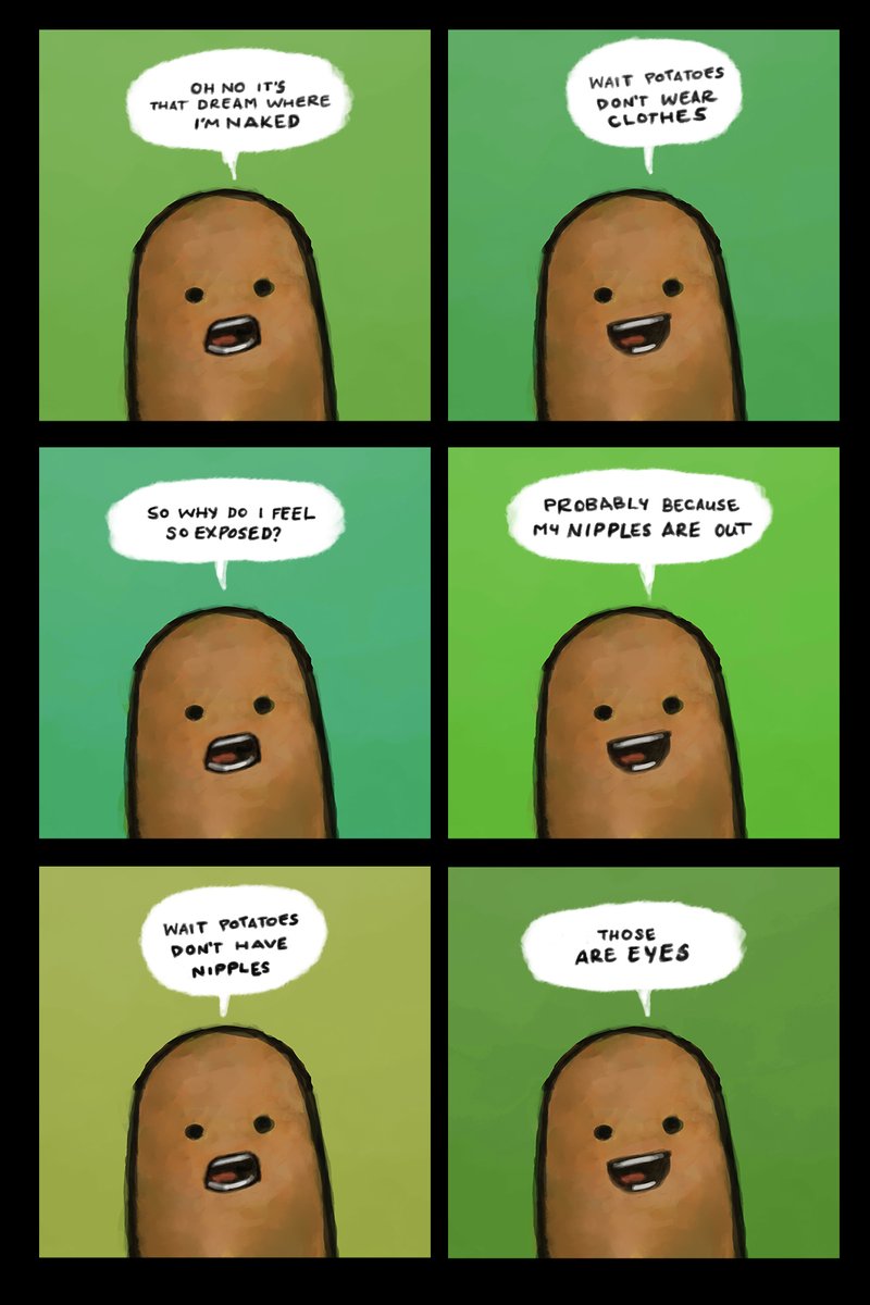 Food_Doodles's tweet photo. Here's what you've been waiting for... A new FOODLE comic strip to promote NFTs -- Adventures on the Blockchain! 
.
Here's the first strip, with a special congrats to @HashBastardsNFT for finishing 200 Bastards! I'll never look at a nipple the same way again. #nipple #potato https://t.co/7A0yZ2Y37t