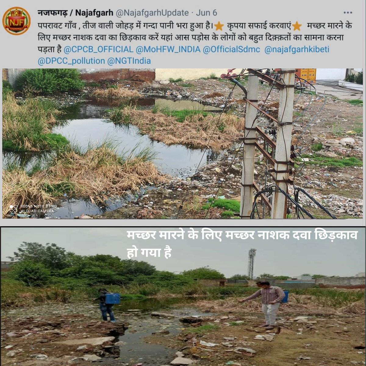 शिकायत की थी, काम हो गया है 🔻
मच्छर मारने के लिए मच्छर नाशक दवा का छिड़काव हो गया है 🙏