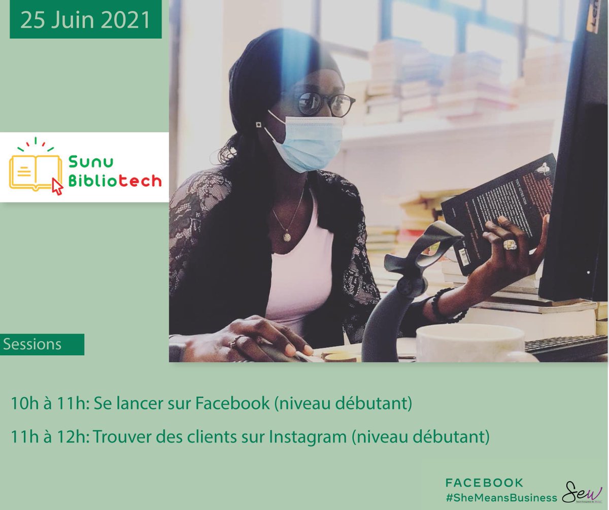 MediatechBargny's tweet photo. A défaut de pouvoir assister en présentiel le #25Juin, vous pourrez suivre la 1ière Session : Se lancer sur #Facebook et trouver des #clients sur #Instagram (débutantes) sur ce lien zoom : https://t.co/u1zaBhWXej
#femmes #entrepreneur #Bargny #sunubibliotech #kebetu #Senegal https://t.co/s9Uvn0sxTX