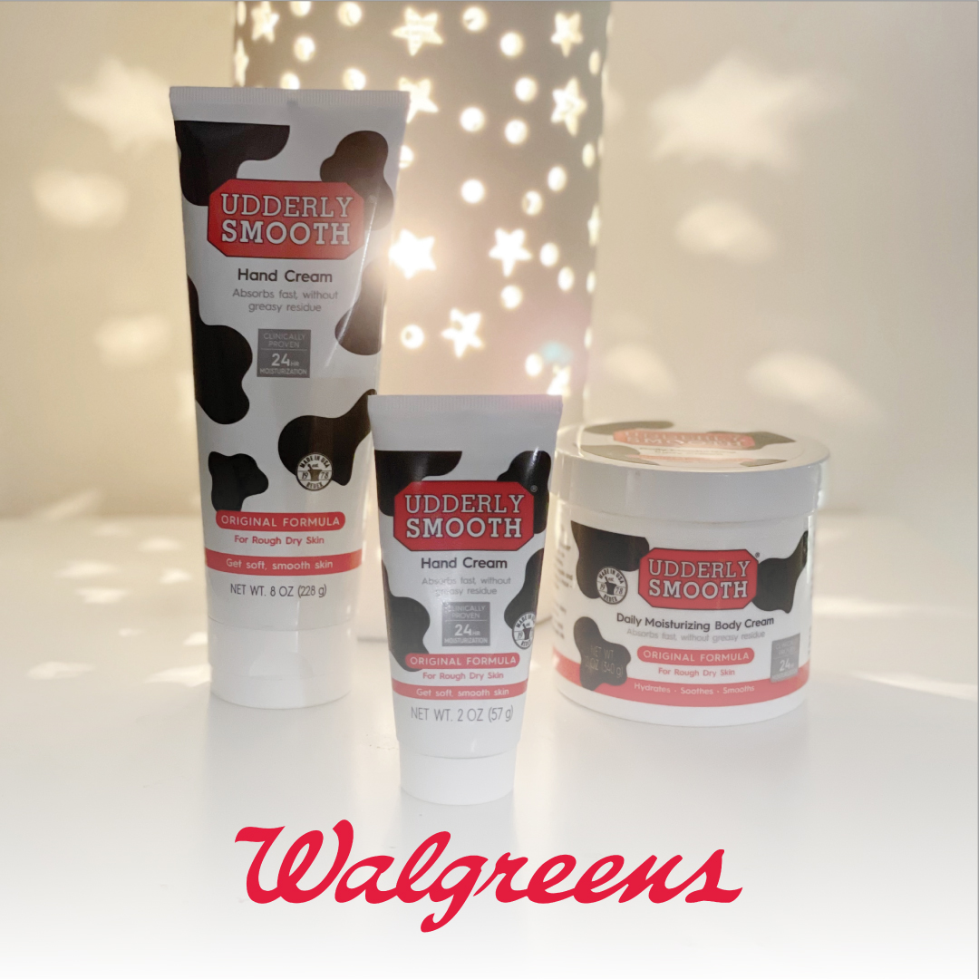 From morning to night, feel the difference with Udderly Smooth with it’s 24-hour moisturizing, ultra-healing, non-greasy formula. Restocked at your local Walgreens.