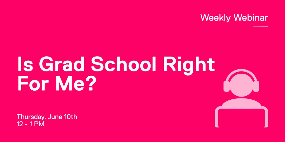 Check out this week's webinar for guidance to help you decide if grad school is right for you! 

Is Grad School Right For Me?
Thursday June 10th, 12 - 1PM
Register here: sforce.co/3fMHTeZ