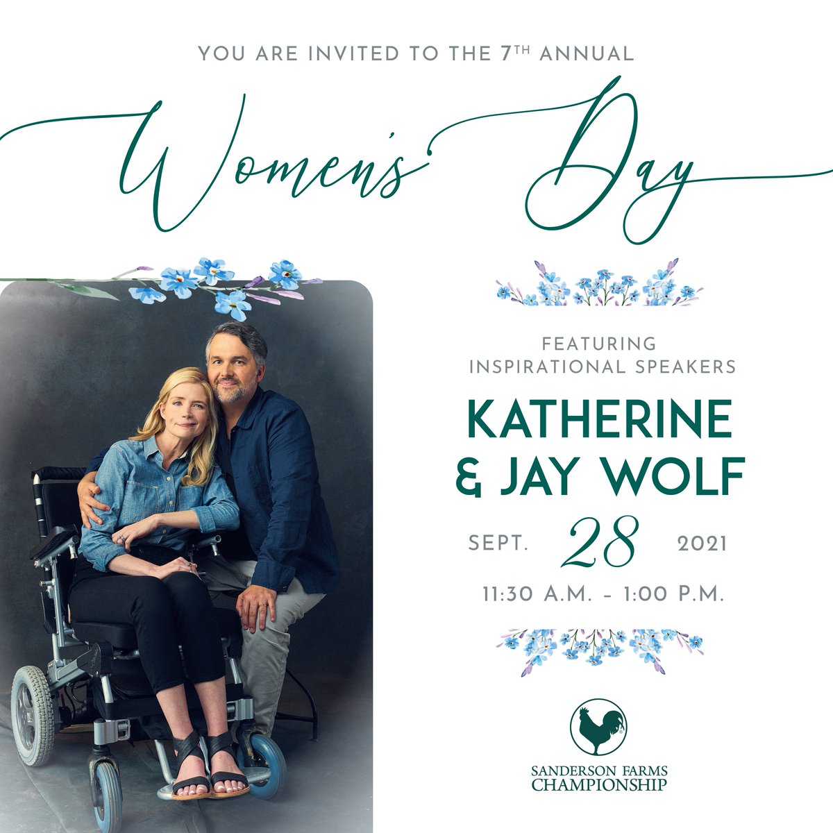 We are thrilled to welcome our 7th annual Women's Day guest speakers, Katherine and Jay Wolf! #SFChamp