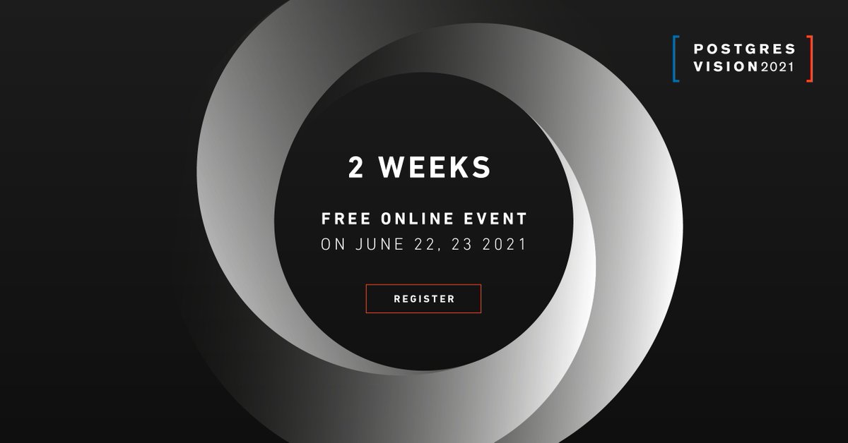 EDBPostgres's tweet image. #PostgresVision2021 is two weeks away! Are you registered?!
okt.to/Up96fr #RDBMS #RelationalDatabases #Databases #PostgreSQL #DevOps #SoftwareEngineering #PostgresConference