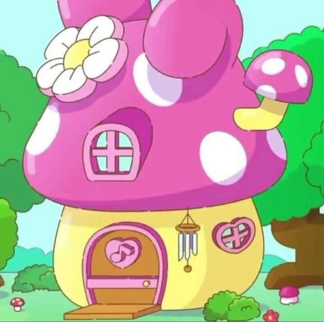 what if moved in the My Melody mushroom house together <3