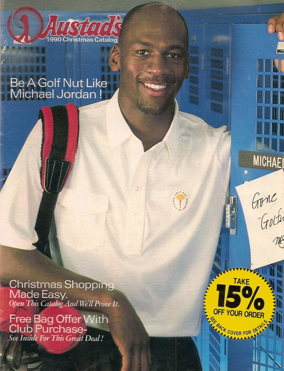 Austad's Catalog, Christmas 1990 “Be  A Golf Nut Like Michael Jordan!” #Jumpman #jumpman23 #MichaelJordan #Jordan #AirJordan #Bulls #Chicago #NBA #Austads