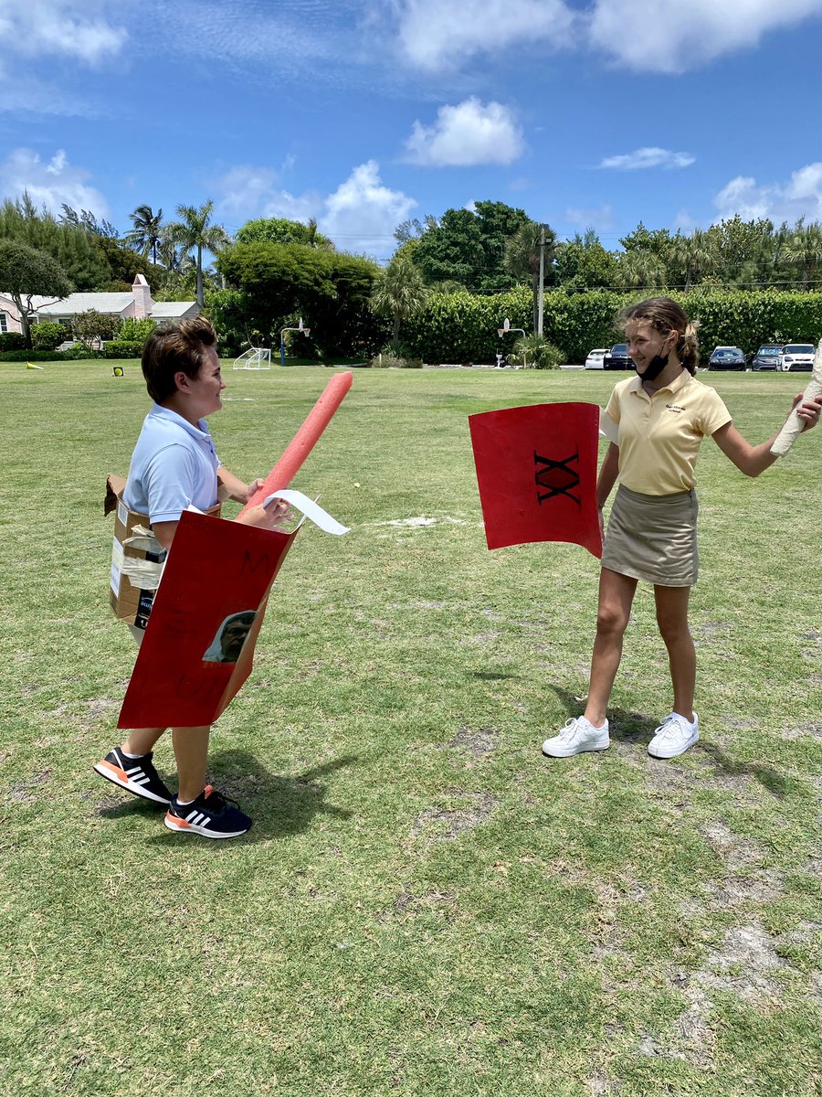 GSSstingrays's tweet photo. The Grade 6 Latin students made some very impressive shields and swords for their Roman battle. #gulfstreamschool #latinclass #middleschool https://t.co/ZG0YPpDfhu