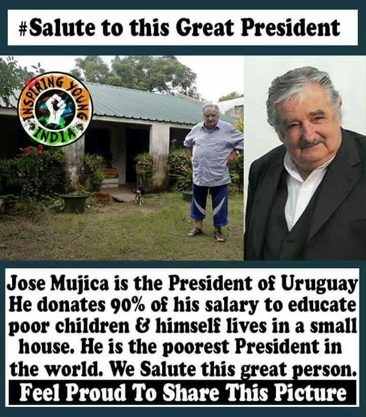 vg123e's tweet photo. Dedicated to 6.9 million #SmartPatriots
Uruguayan politician & farmer who served as 40th President of Uruguay (2010 to 2015)
“the world's humblest head of state" for austere lifestyle & his donation of 90 %of his $12,000 monthly salary to charities benefiting poor https://t.co/VzUSrePvwj