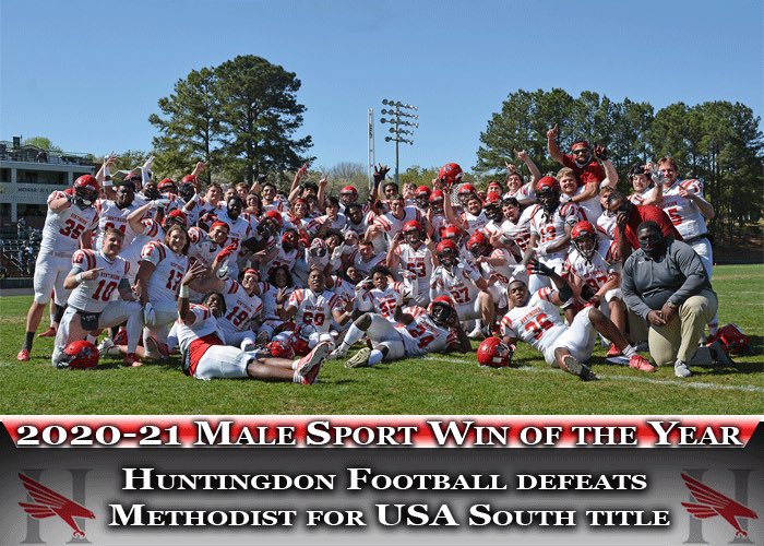 And Lastly.. the 2020-2021 Male Sport Win of the Year goes to.... Football for their win over Methodist to capture the Conference Title. #HawkEm