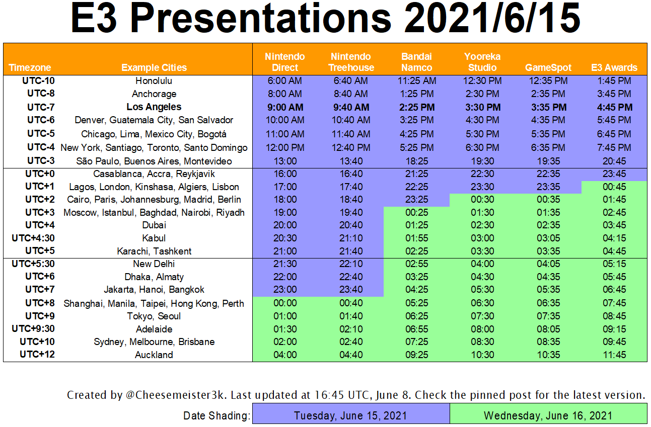 Cheesemeister on Twitter: "Here it is: the final worldwide timetable ...
