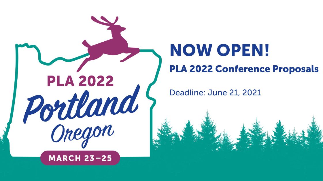 ALA_PLA's tweet photo. Be a part of PLA's renowned educational programming by submitting a proposal to present at the #PLA2022 Conference, March 22-25, in Portland! The submission deadline is Monday, June 21. Get more resources and start your proposal today at https://t.co/mXnblDMDjo! #PLAConference https://t.co/mC6ydDu014