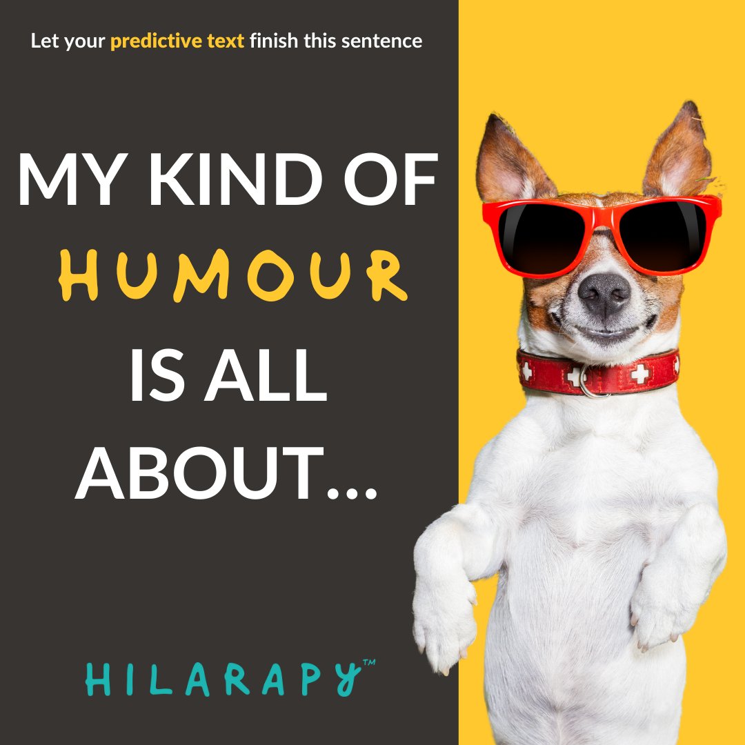 Hilarapy's tweet image. Play a game with us!

#predictivetextgame #hilarapy #healwithhumor #healwithhumour