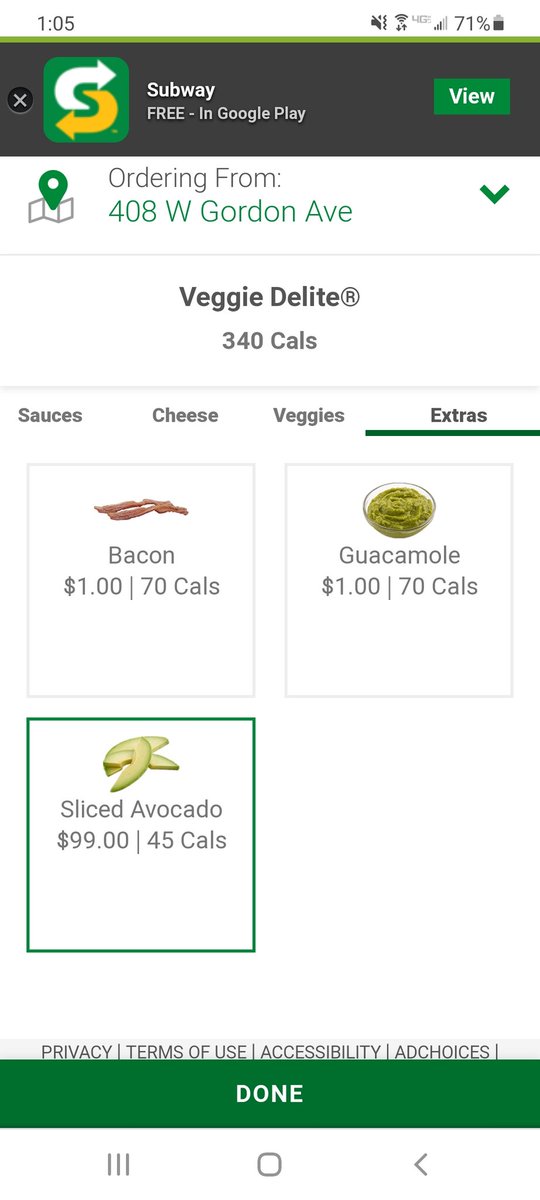 GAINOR21's tweet photo. @SUBWAY Pro Tip:  Avacado slices cost $99 BUT if you let them smash it up and mix it with some other ingredients to make guac, it's only $1. https://t.co/3FFScHCenx