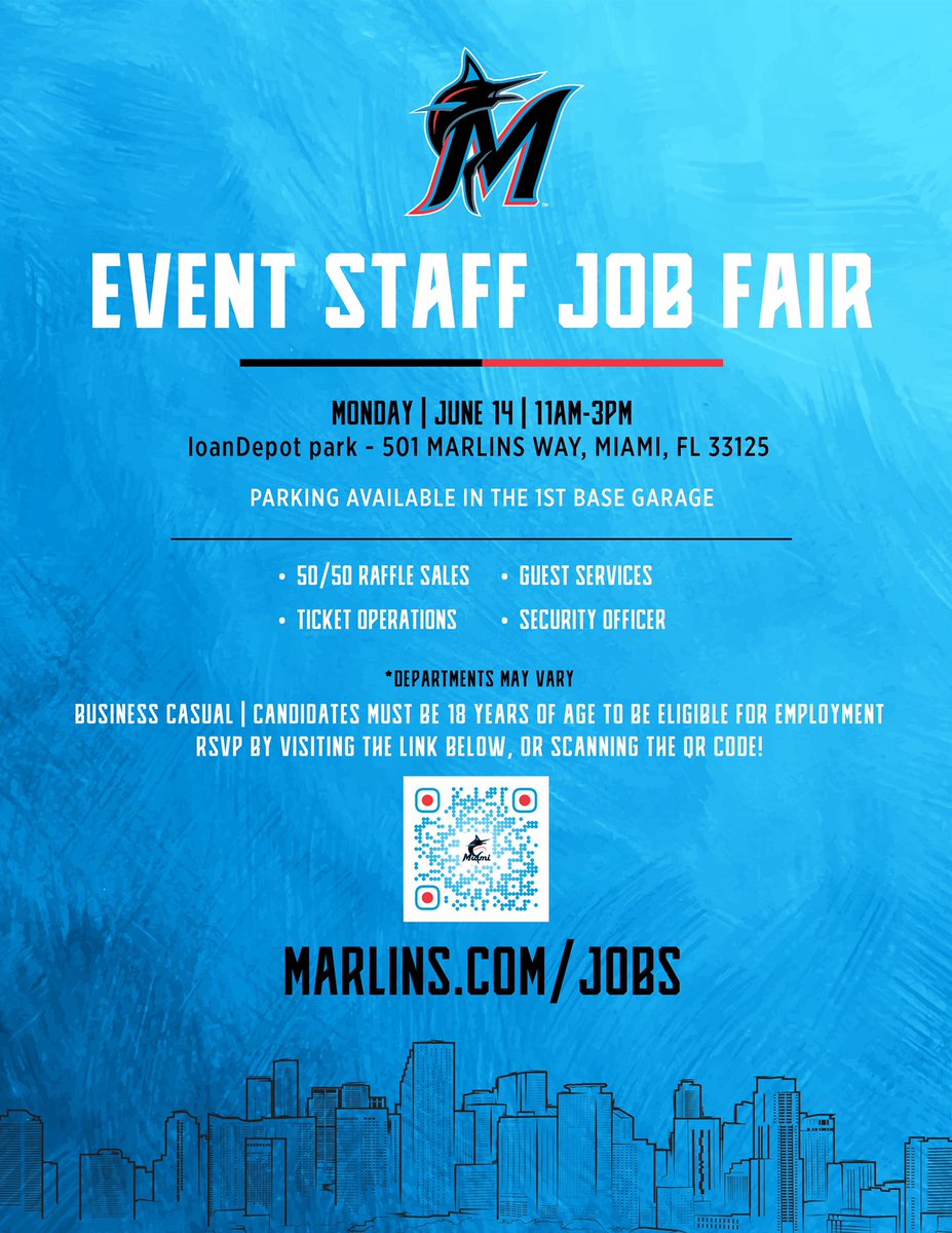 agirlnamedjess_'s tweet photo. Come join the fun at loanDepot park this season!

@Marlins 

#JuntosMiami #miamijobs https://t.co/oViZrpBx3J