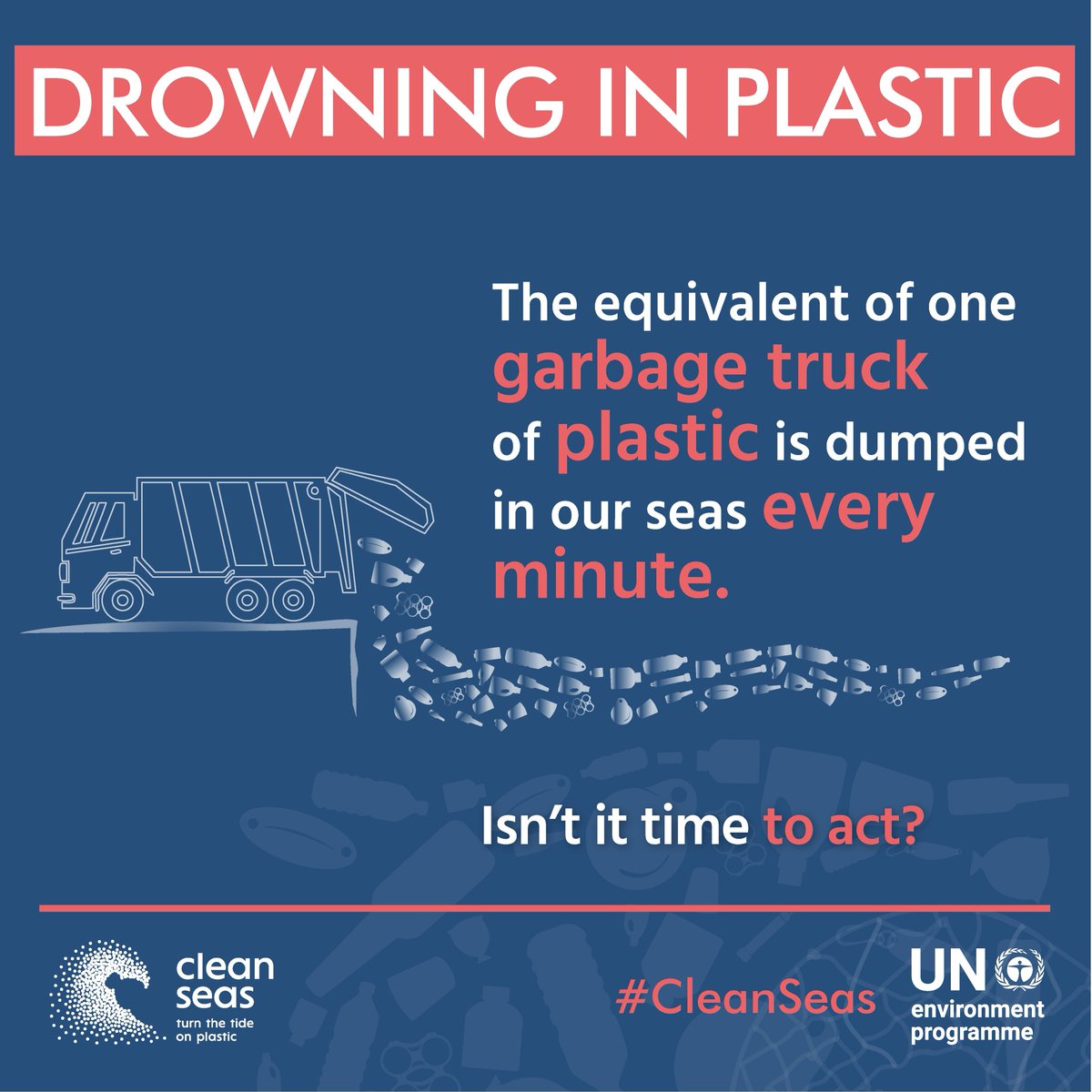 ⚠️ If we carry on as usual, this👇 is expected to increase to 2️⃣ garbage 🗑️ trucks per minute by 2030 &amp; to 4️⃣ garbage trucks 🚚 per minute by 2050 

On #WorldOceansDay &amp; every day, we must #BeatPlasticPollution for #CleanSeas 🌊

#SaveOurOcean: bit.ly/3x4DlGB