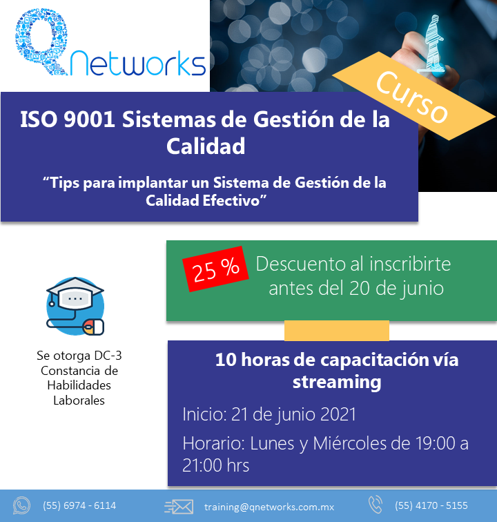 QNetworksMX's tweet photo. Aprende a implementar un SGC efectivo, participa en nuestro próximo curso. #ISO9001, #CALIDAD, #SISTEMASDEGESTION https://t.co/habj6o3VYQ
