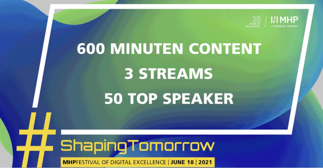 In non-Corona Zeiten war das MHP Festival “das” Event des Jahres - fachlich &amp; innovativ, aber auch vor allem eine tolle PARTY 🎊 Wer virtuell dabei sein mag? Gerne anmelden... events.mhp.com/mhpfestival/20…