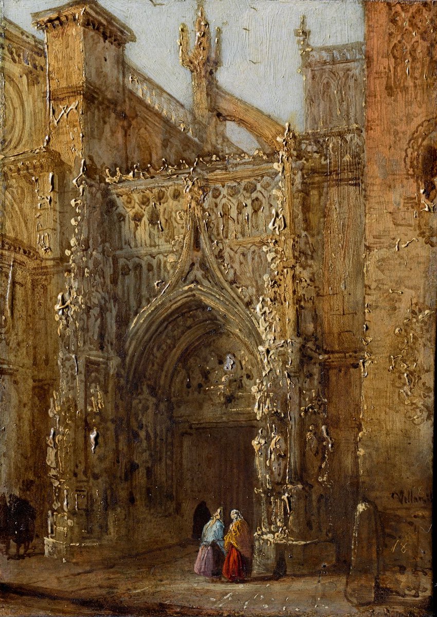 Borrominesca's tweet photo. Jenaro Pérez Villaamil (1807-1854). Artista coruñés destacado por sus paisajes en ruinas, donde demuestra su habilidad de dibujo con una ejecución rápida y precisa, además de un uso de texturas realmente interesante. https://t.co/RZycECtiqy