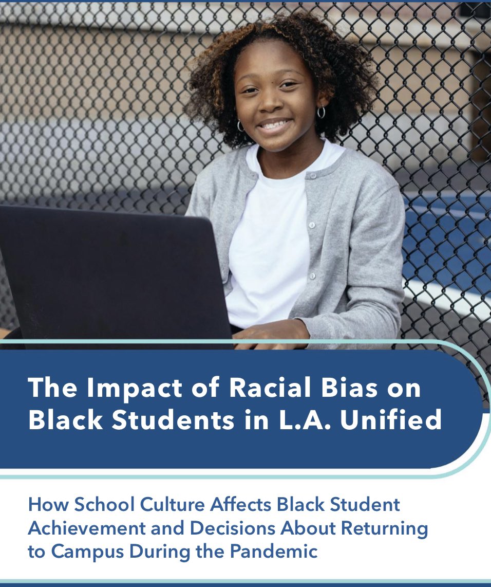 “One of the most shameful aspects of American public education is the mistreatment of Black students.” New survey looks at impact of racial bias on Black Ss in L.A. and how it affects Black parents’ decisions on returning to schools during the pandemic. speakupparents.org/impact-of-raci…
