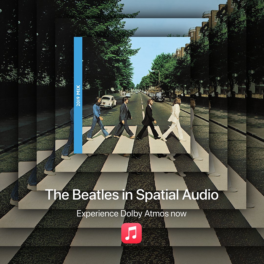 Listen to ‘Abbey Road’ in a whole new way, with the sound all around you. Introducing #SpatialAudio ft. #DolbyAtmos. Only on <a href="/AppleMusic/">Apple Music</a>. <a href="/Dolby/">Dolby</a>  apple.co/AbbeyRoad