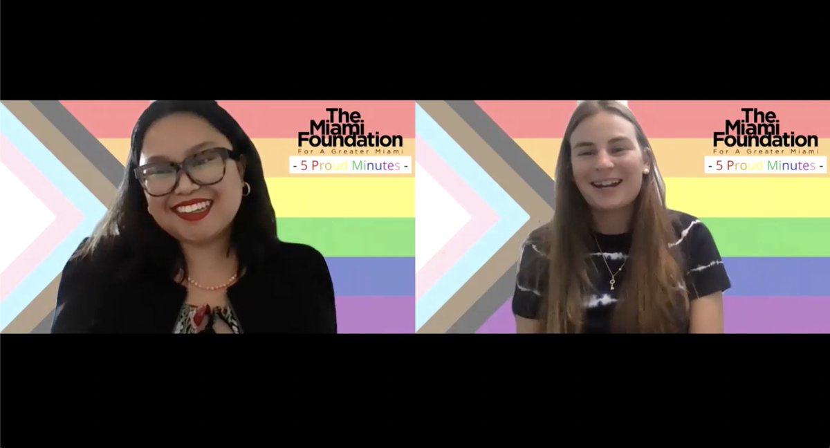 MiamiFoundation's tweet photo. It’s #pride month, a time to celebrate &amp; support the LGBTQ+ community. We’re celebrating w/ #5ProudMinutes, conversations with LGBTQ+ changemakers in our community. First up is the amazing @dreyaradanas of @MiamiHomes4All! Watch here:
https://t.co/9vGJWz4oap https://t.co/T0AnCQ328m