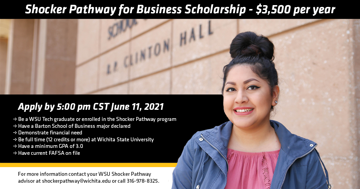 ShockerPathway's tweet image. Don't forget to apply for this awesome scholarship at: 
wichitastate.co1.qualtrics.com/jfe/form/SV_5b…