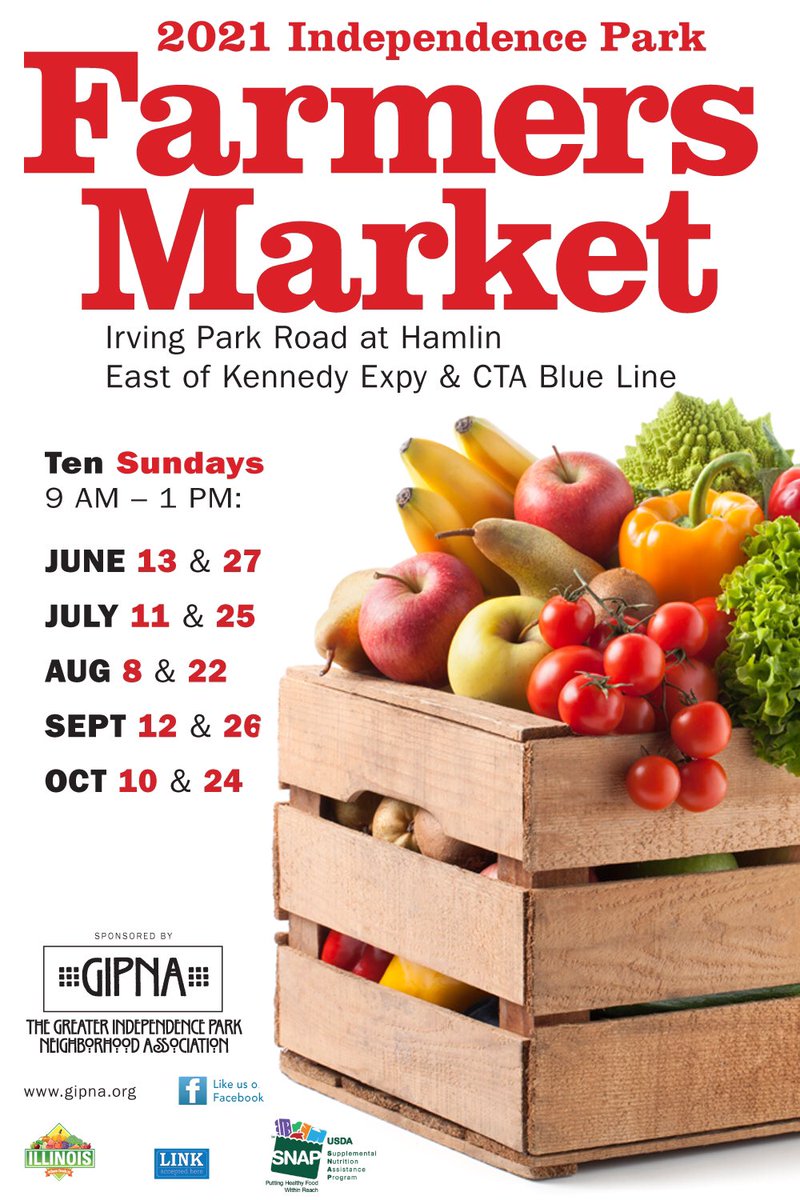 Reminder the farmers market is back this Sunday!   Come on down to Independence Park from 9am to 1pm!!