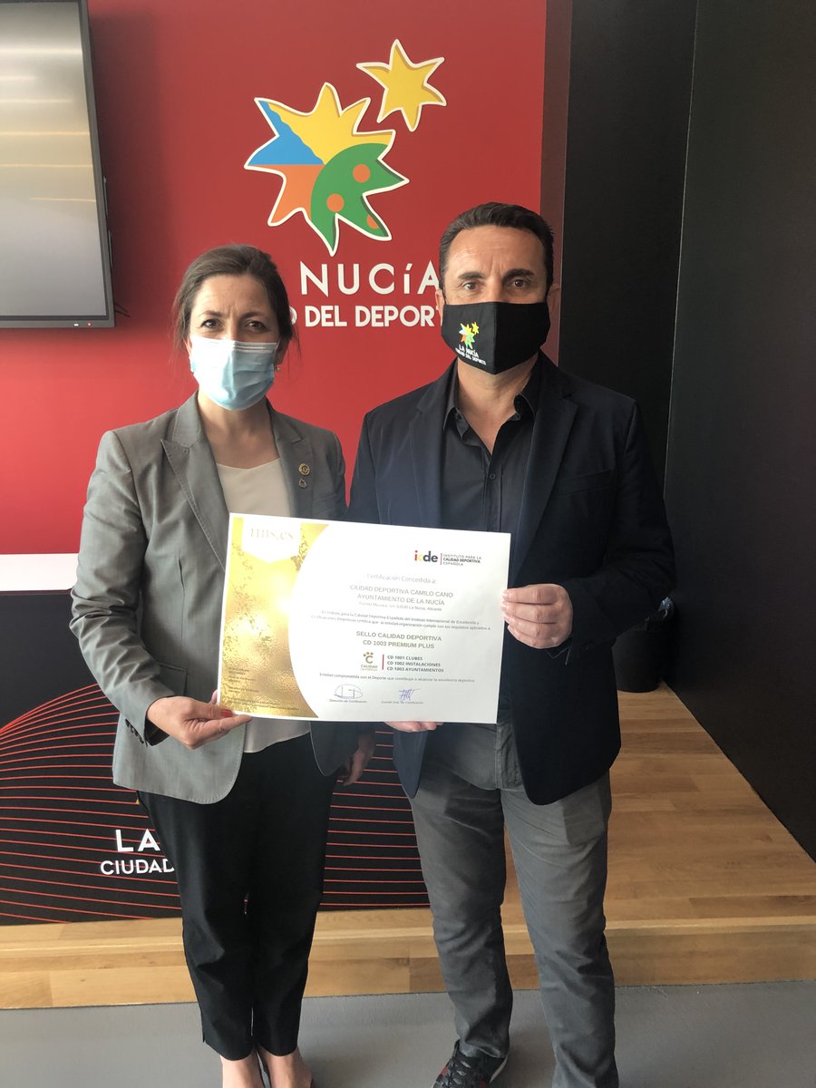 La Ciudad Deportiva Camilo Cano de La Nucía recibe el Sello “Calidad Deportiva Premium Plus” del Instituto Internacional de Excelencia y Certificaciones Deportivas IINS. #LaNuciaCiudadDelDeporte