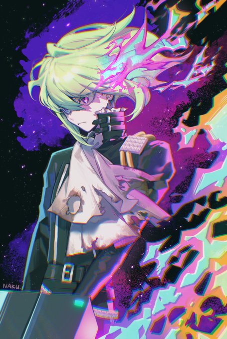 「green hair purple fire」 illustration images(Latest)